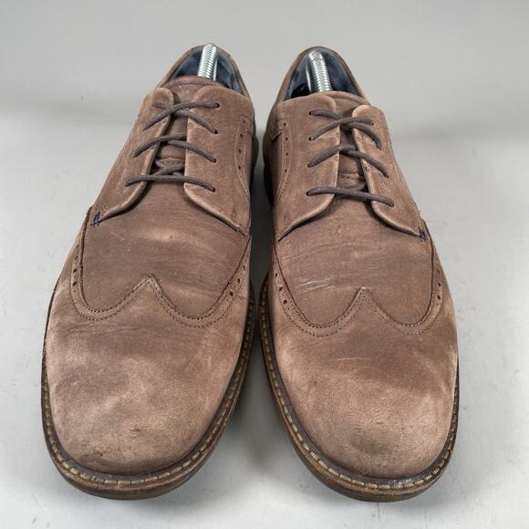 Ecco Wingtip Oxford Mens EU 43 US 10 Brown Leather Lace-Up Low Dress Shoe Brogue main image 6